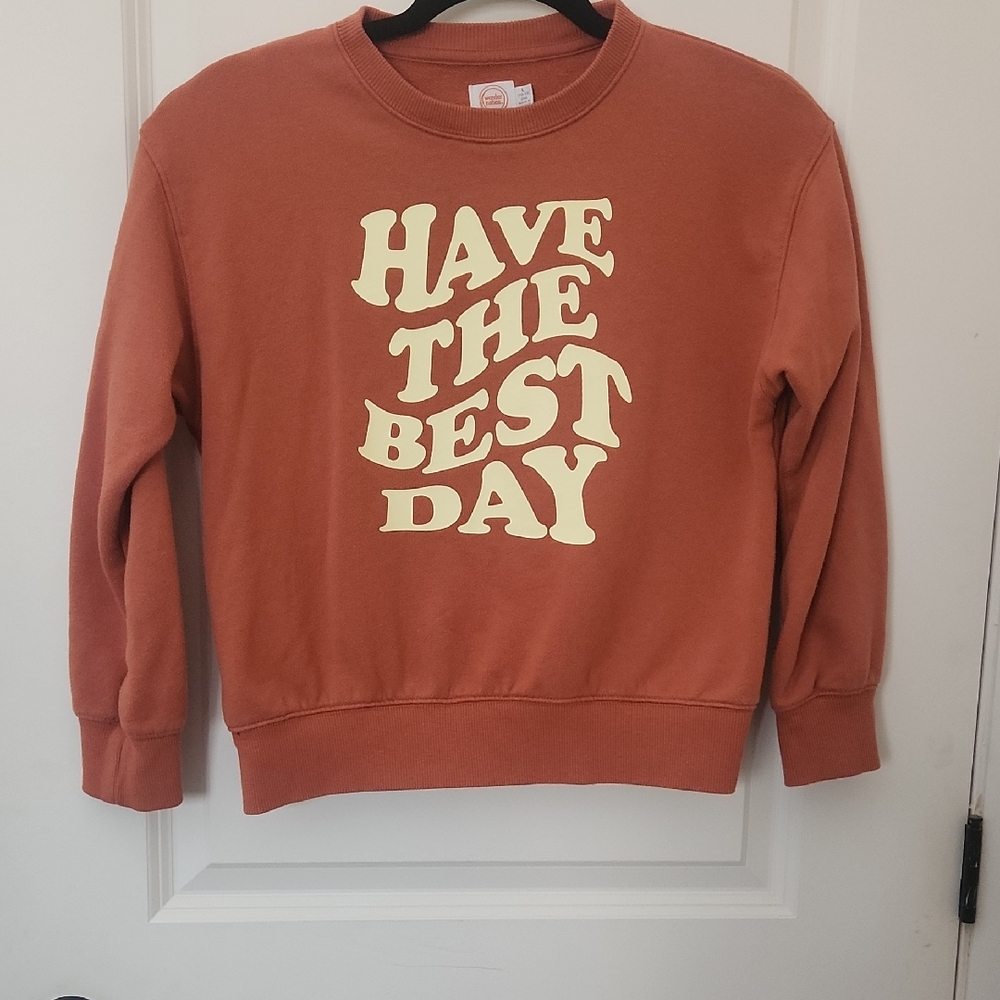 Wonder Nation Orange Sweatshirt with Cream Text